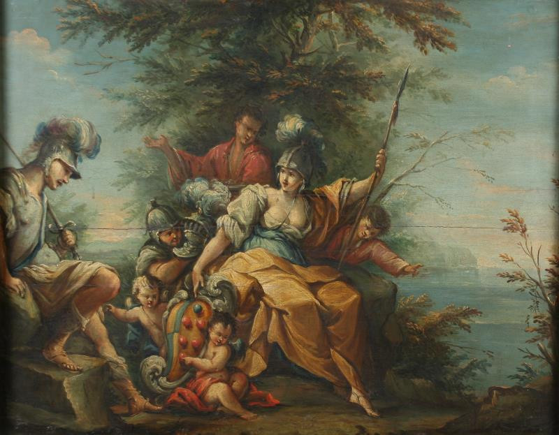 neznámý malíř - Antická scéna (Minerva a Moes)