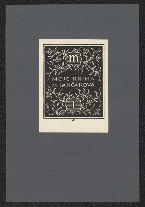 Vladislav Burda - Moje kniha M. Jančáková. in Vl. Burda: Soubor dvanácti ex libris. Původní dřevoryty 1923