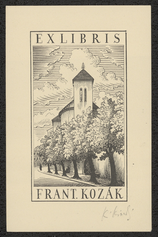 Karel Kinský - Ex libris Frant. Kozák