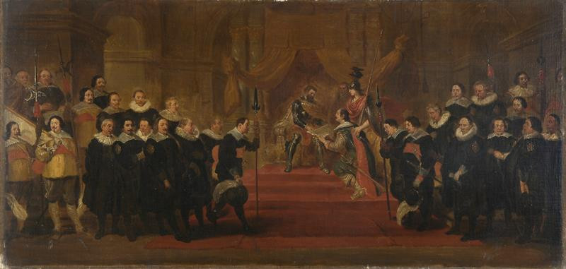 Cornelis de Vos - podle - Hold představených antverpského cechu puškařů císaři Karlu V.