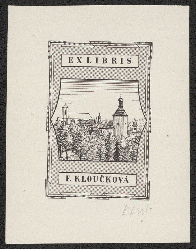 Karel Kinský - Ex libris F. Kloučková