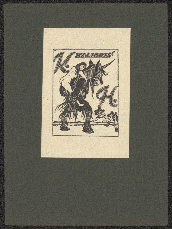Leo Brož - K.H. (Hrůza)Groteskní ex-libris Leo Brože 1920-24
