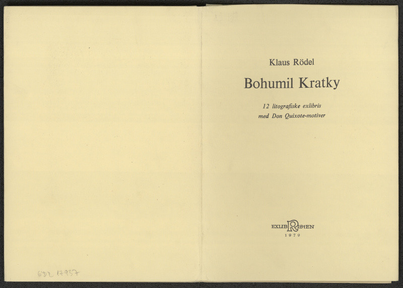 Bohumil Krátký - Bohumil Kratky. 12 litografiske exlibris med Don Quixote-motiver. Frederikshavn 1979