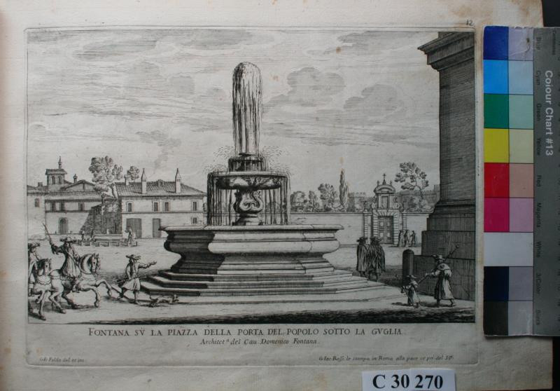 Giovanni Battista Falda - Fontana .. la Piarra della Porta del popolo