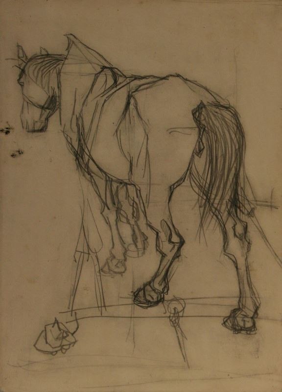 Bohumil Kubišta - Skizza koně (z pařížského náčrtníku)