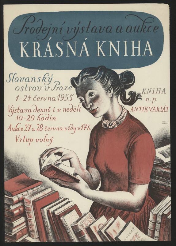 neznámý - Prodejní výstava a aukce Krásná kniha. Slovenský ostrov 1955