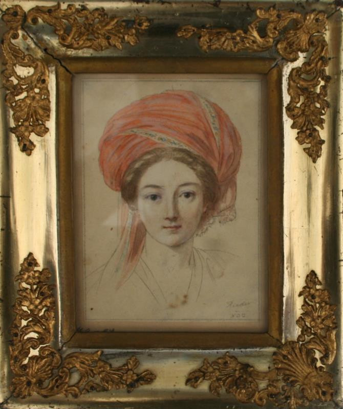 Wilhelm August Rieder (?) - Studie ženské hlavy v turbanu