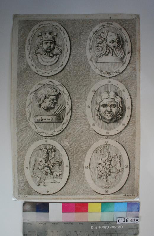 Johann Georg Meyer zv. Meyer von Bremen - List se šesti medailony s římskými motivy