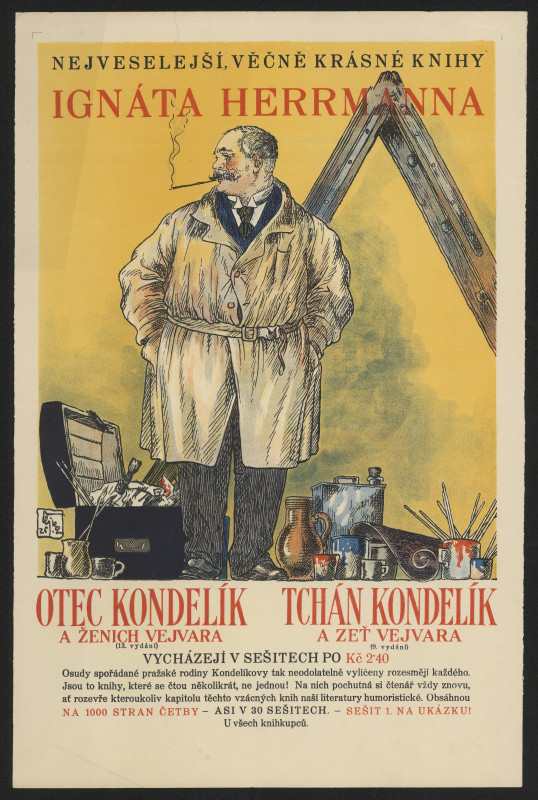 Josef Čejka - Plakát na romány Ignáta Herrmana