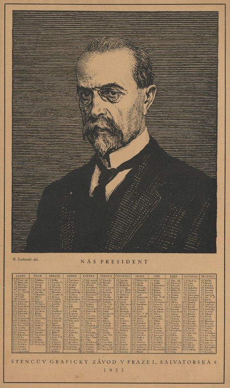 Max Švabinský - Kalendář na rok 1922 - T.G. Masaryk