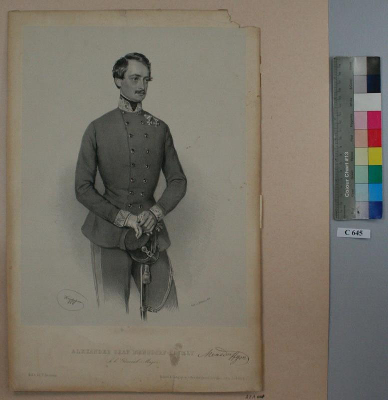 Josef Kriehuber - Podobizna  generálmajora  Alexandra  hraběte  Mensdorfa  -  Pouilly