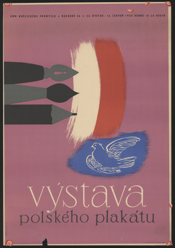 Józef Mroszczak - Výstava polského plakátu. Dům uměleckého průmyslu. Národní 36, 1954