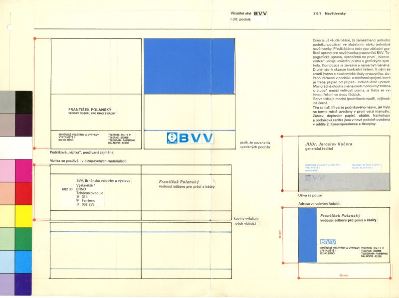 Jan Rajlich st. - návrh vizitek BVV
