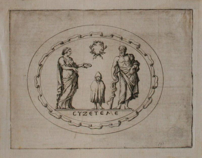 Battista Giovanni Galestruzzi - Gema :  Asklepios  Hygieia  a  Telephoros