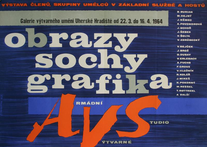 neurčený autor - Obrazy, sochy, grafika. AVS, Uherské Hradiště 1964