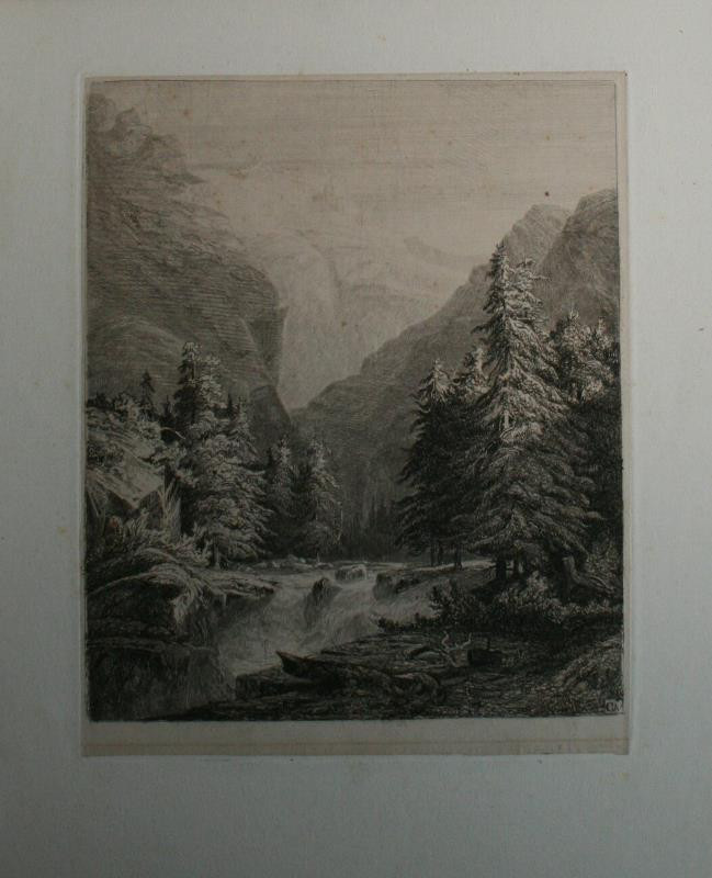 Alexandre Calame (Calme) - Essais de gravure a l' eau - forte