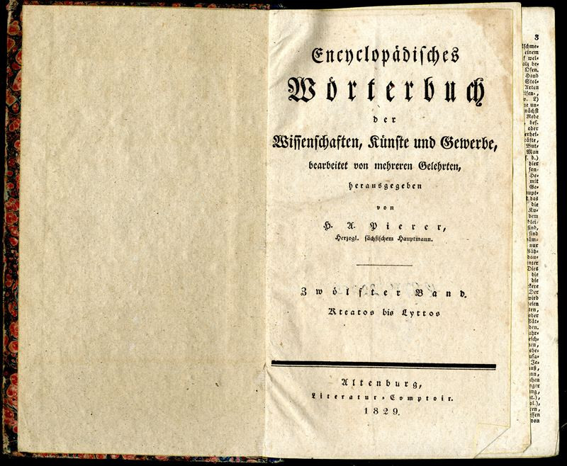 Heinrich August Pierer - Encyclopädisches Wörterbuch der Wissenschaften, Künste und Gewerbe. Zwölfter Band