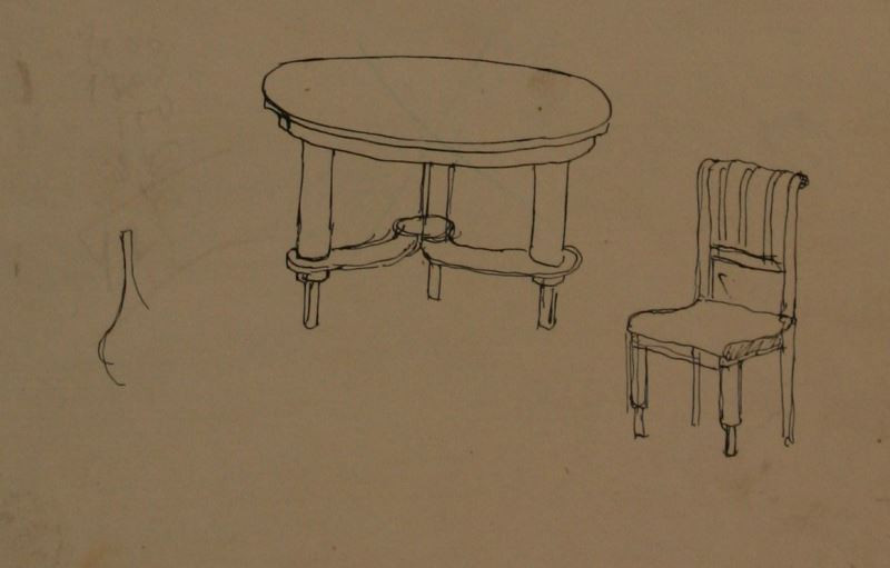 Vratislav Hugo Brunner - Studie stolu a židle