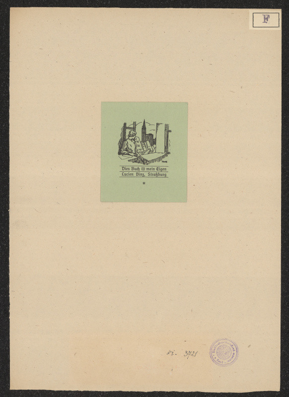 Frantz Strasbourg - Exlibris Binz Lucien