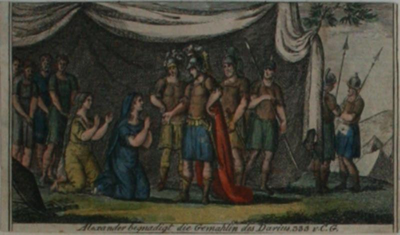neurčený autor - Alexander begnadigt die Gemahlin des Darius 333 v. C. G.