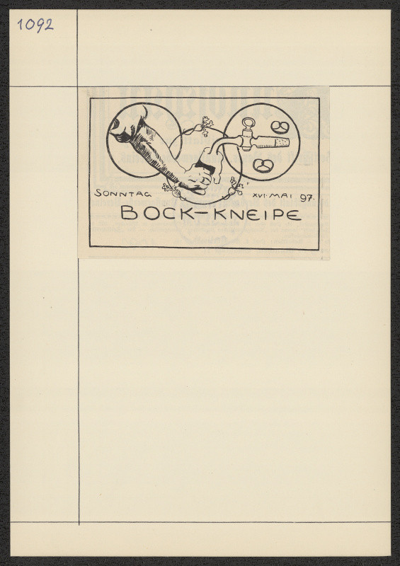 neznámý - Sonntag Bock-Kneipe, XVI. Mai 1897