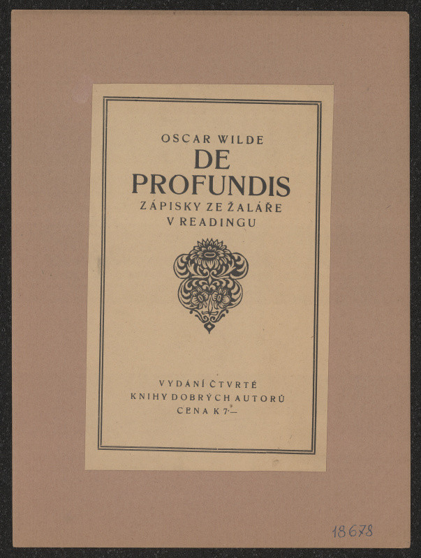 František Kobliha - Wilde - De Profundis