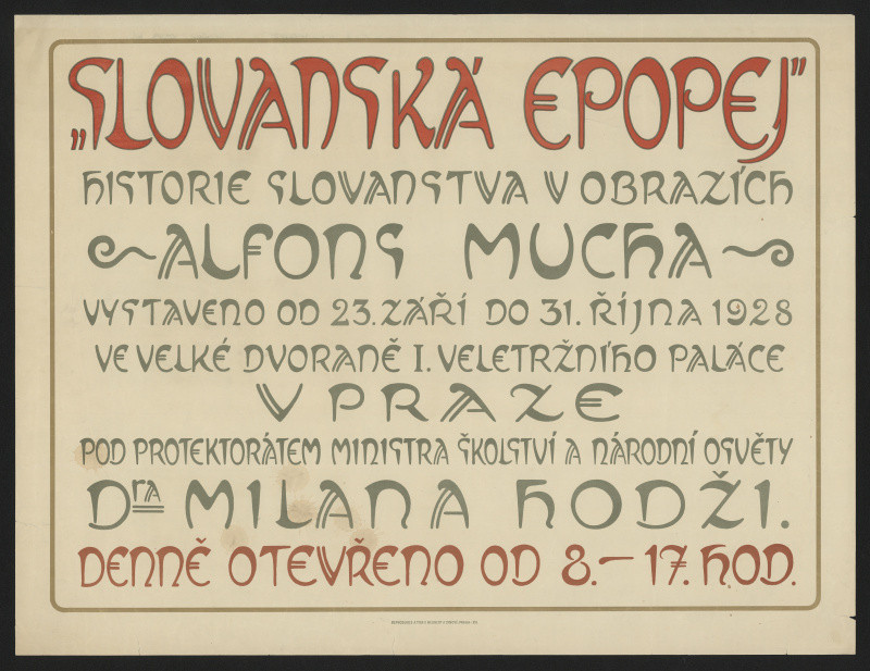 Alfons Mucha - Slovanská epopej, Praha 1928