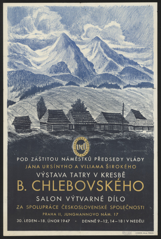 Bohumil Chlebovský - Výstava Tatry v kresbe B. Chlebovského, Praha, Výtvarné dílo 1947