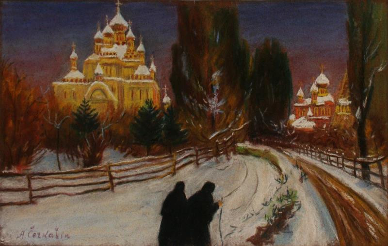 Alexander Čerkašin - Pohled na cerekve v zimě