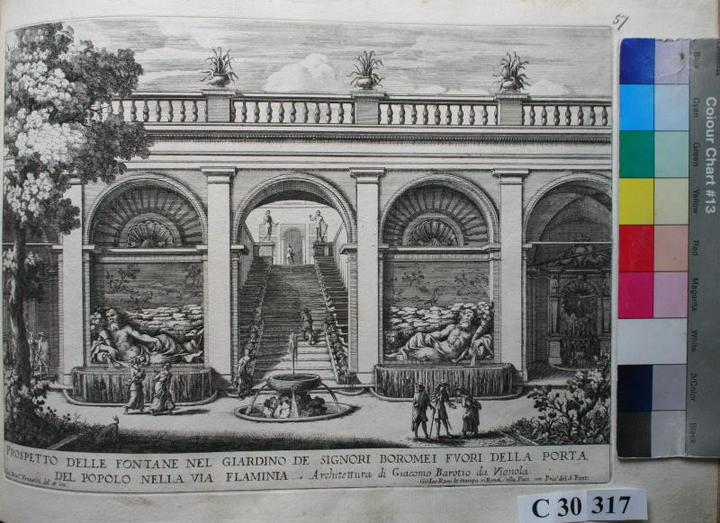 Giovanni Francesco Venturini - Prospetto delle fontane nel giardino de Signori Boromei