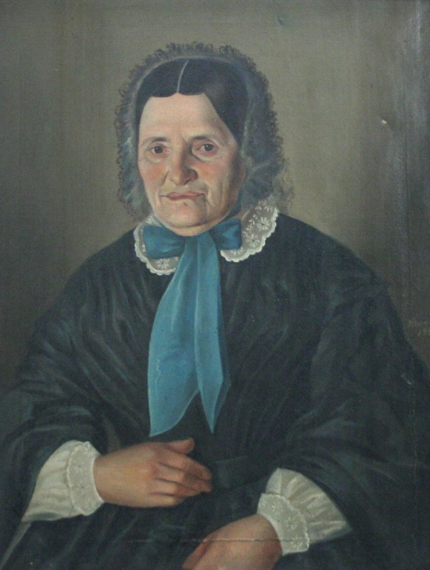 Neumann - Podobizna ženy v čepci s modrou stuhou