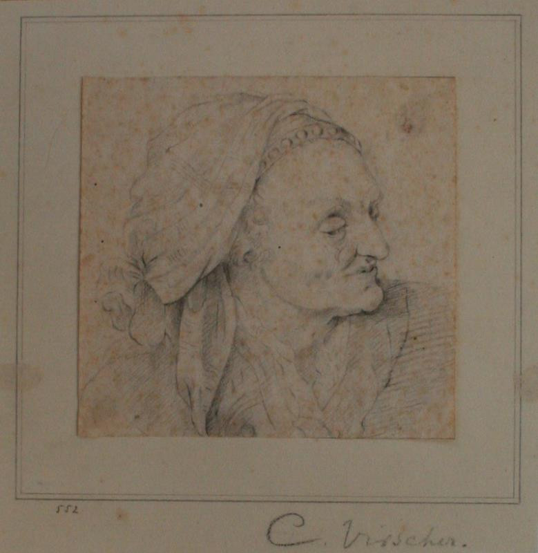 Cornelis Visscher - Hlava staré ženy