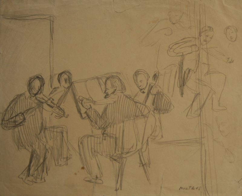 Josef Multrus - Kvarteto, studie k obrazu
