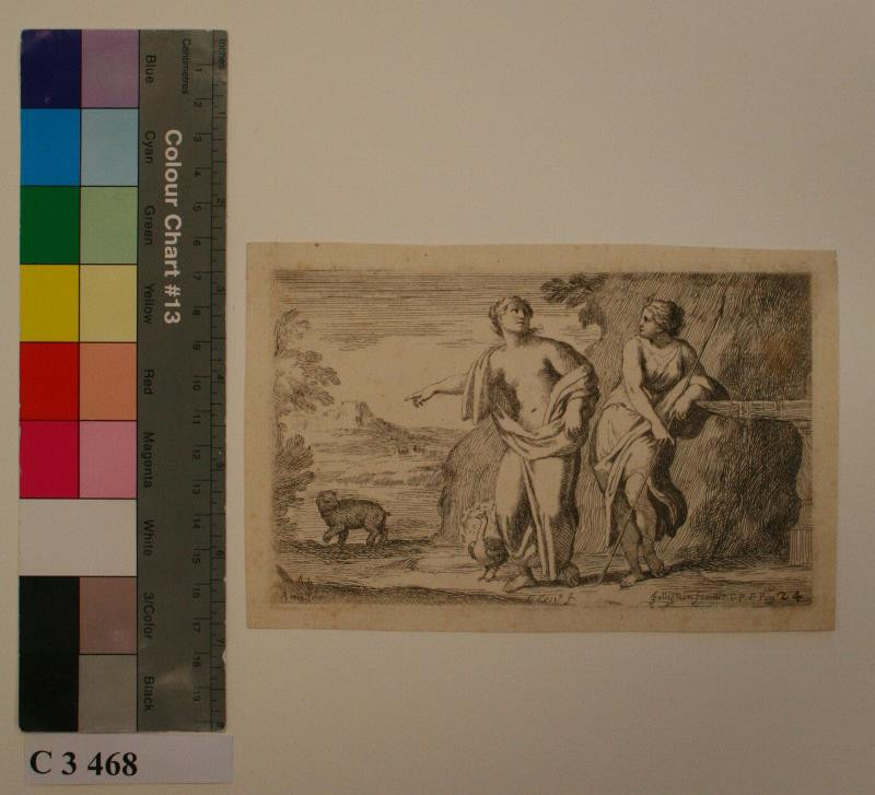C. Cesio - Mythologická  scéna  - Juno  ukazuje  Dianě  Calisto  proměněnou  v  medvěda