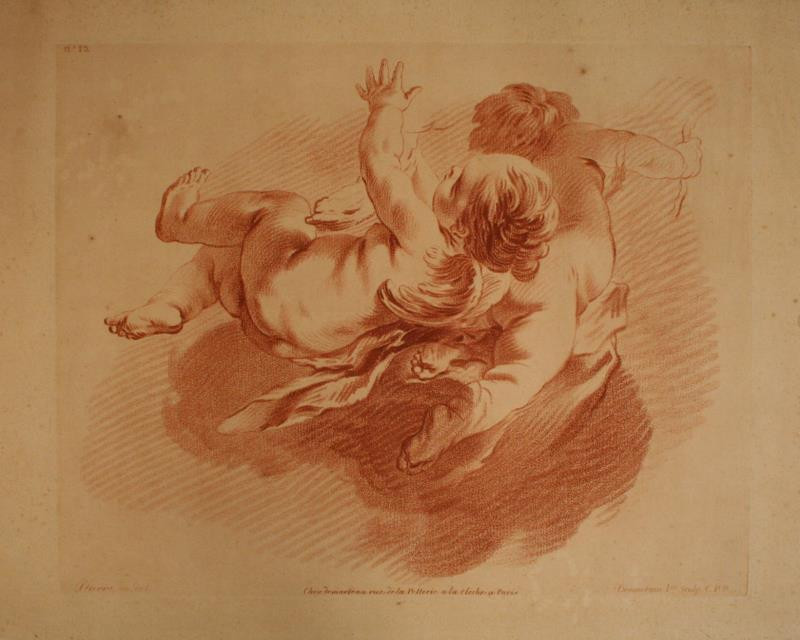 Gilles Demarteau/1722 - Dva amoreti v oblacích