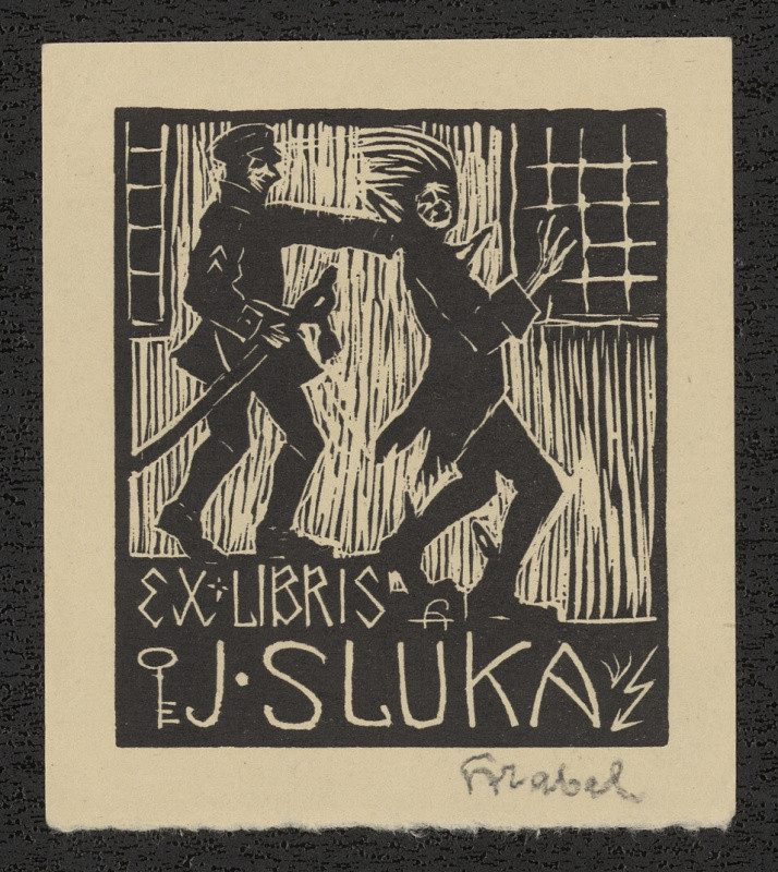 Arnošt (Ernst) Hrabal - Ex libris J. Sluka