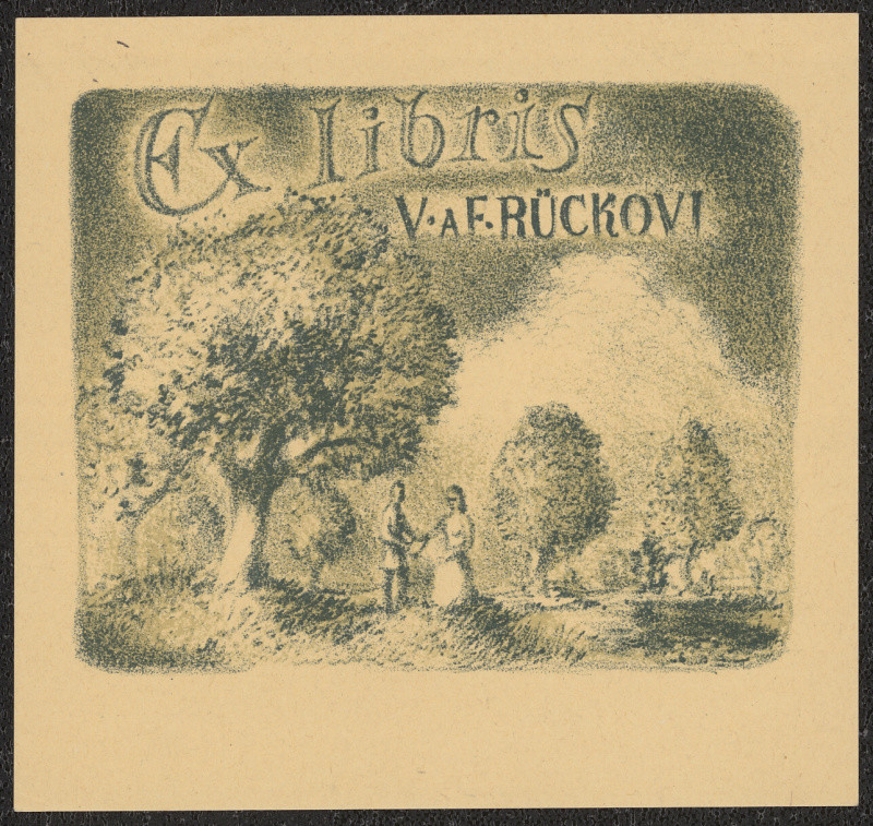 Jindřich Mahelka - Ex libris V. a F. Rückovi