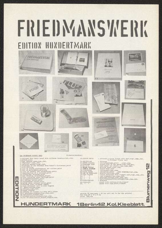 Ken Friedman - Friedmanswerk, edition Hundertmark