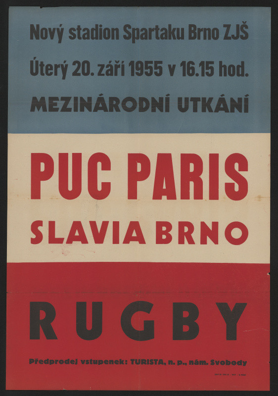 neznámý - Rugby - mezinárodní utkání PUC Paris -Slavia Brno