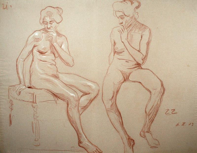 František Ondrúšek - Dvě sedící ženy