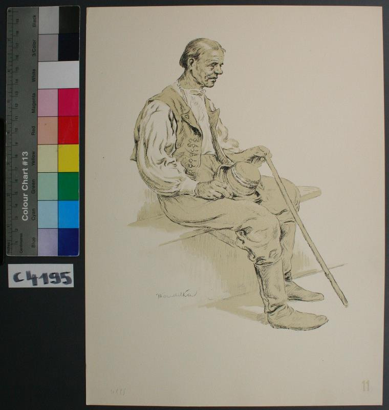 Josef Koudelka - Cyklus SVUM v Hodoníně, 20 původních litografií: Krojová studie