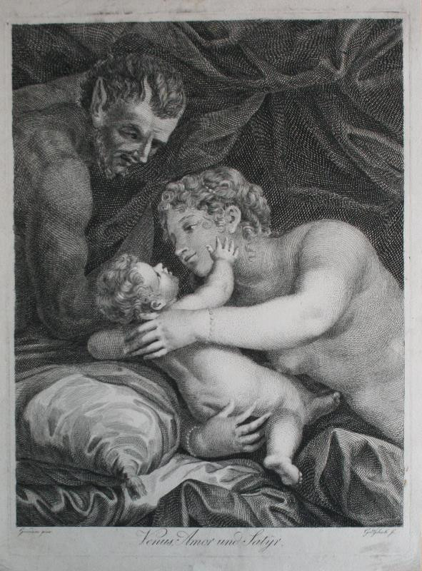 Johann Christian Benjamin Gottschick - Venus, Amor und Satyr