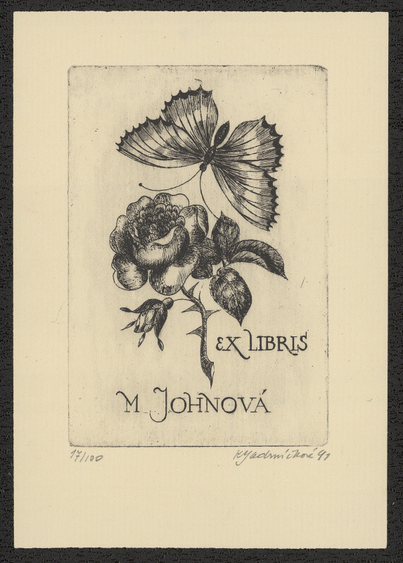 Květa Jadrníčková - Ex libris M. Johnová