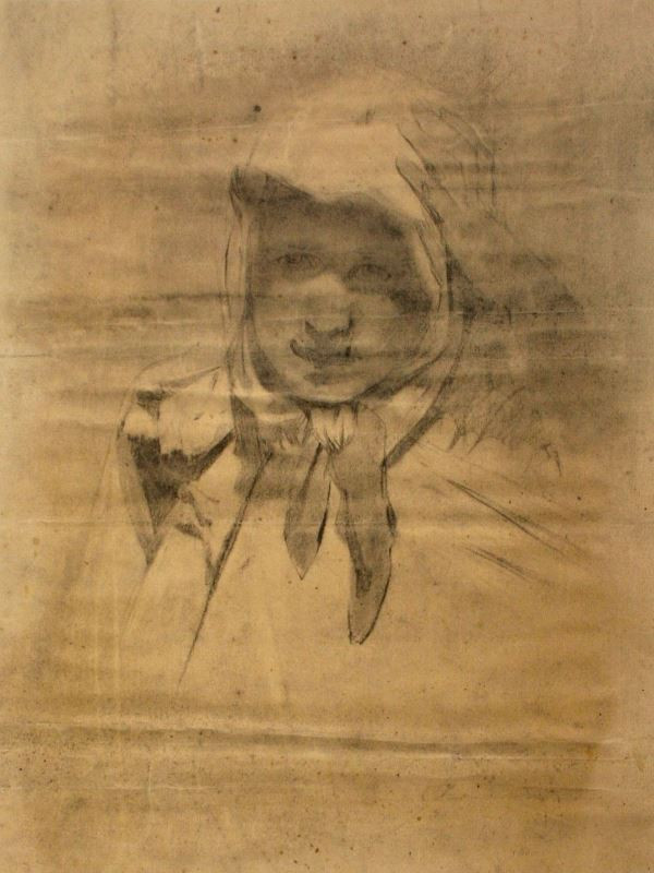 Alfons Mucha - Hlava ženy v šátku