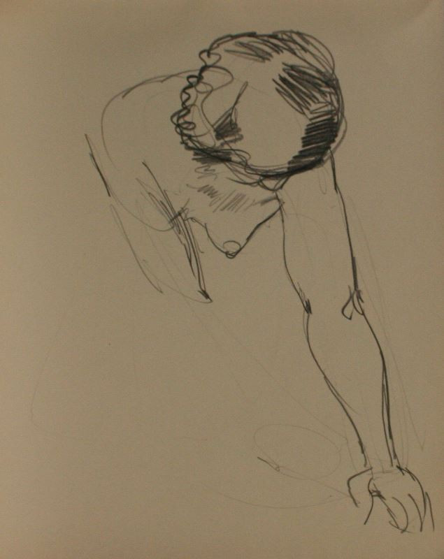 Otto Neudert - Skica ženské hlavy s paží