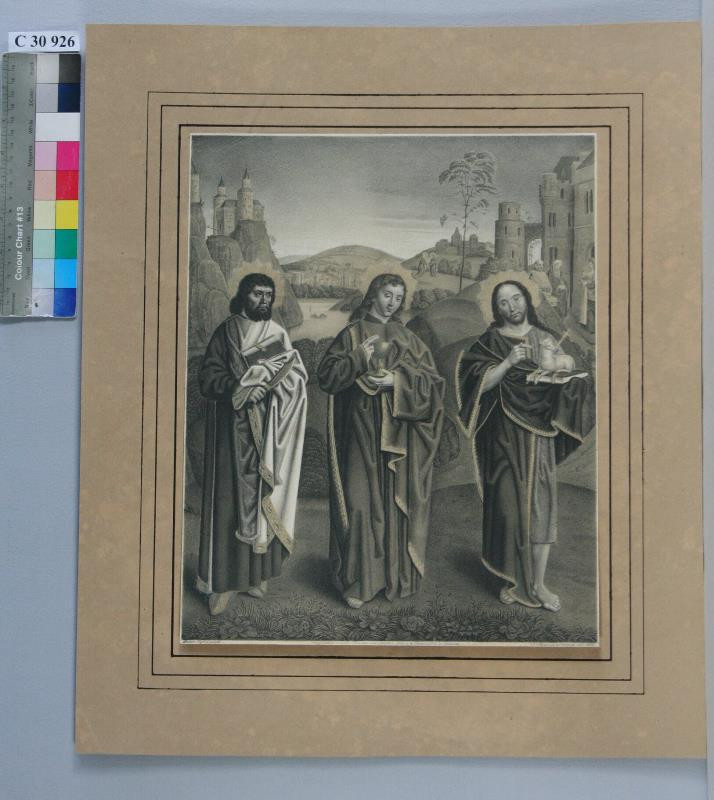 Nepomuk Strixner - Apostol Jan, sv. Jan Křtitel a apoštol Bartoloměj (podle Quentina Massyse)