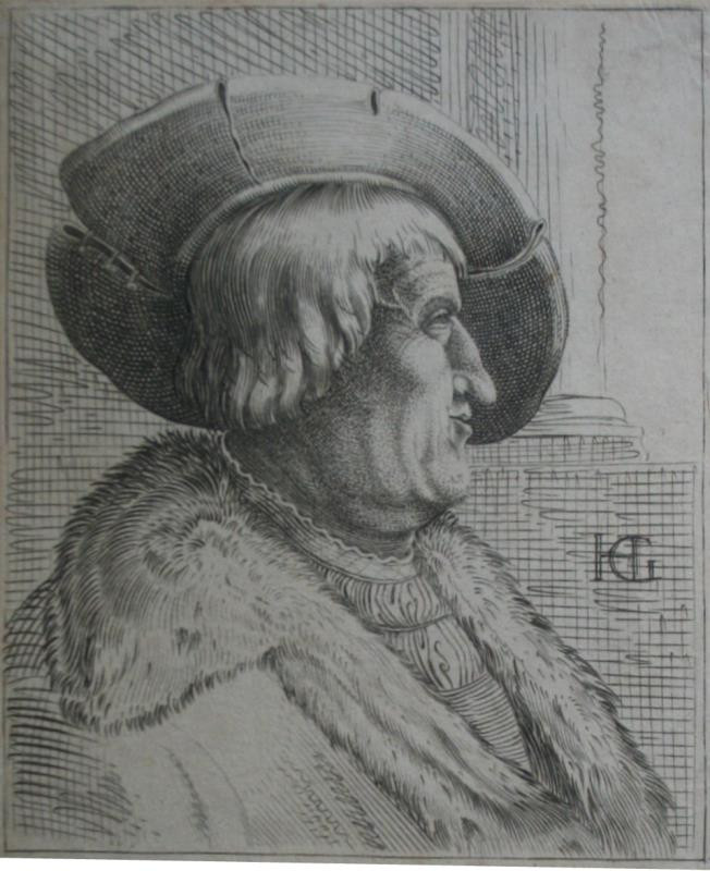 Hendrick Goltzius - Podobizna muže z profilu vpravo