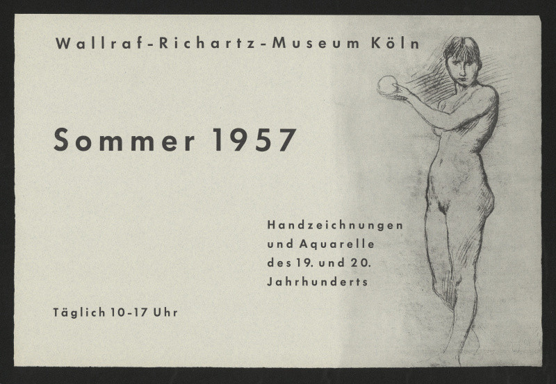 neznámý - Sommer 1957, Handzeichnungen und Aquarelle des 19. und 20. Jahrhunderts. Wallraf - Richartz - Museum, Köln Deutz