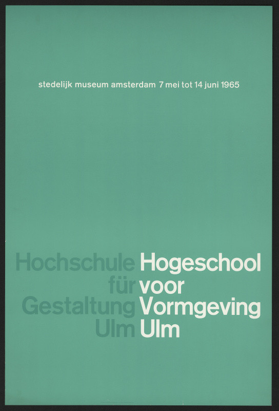 Wim (Willm Hendrick) Crouwel - Hochschule für Gestaltung Ulm