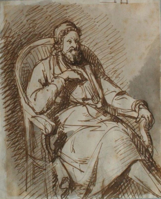Friedrich von Amerling - Studie starce sedícího v křesle